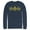 Navy Blue, variant on Men's Batman Logo Icon Collage Long Sleeve Shirt Navy Blue Small