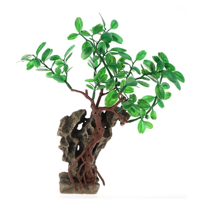 Unique Bargains 1 Pcs Acuario Plantas Árbol Decoraciones Pecera Acuática Planta Verde 11.81"