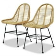 thumbnail image 2 of vidaXL 2/4/6x Dining Chair Natural Rattan Wicker Colonial Kitchen Beige/Black, 2 of 30