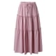 thumbnail image 4 of Gibobby faldas para mujer Falda maxi bohemia de cintura alta elástica para mujer Faldas largas con volantes en línea A(Rosa， M), 4 of 5