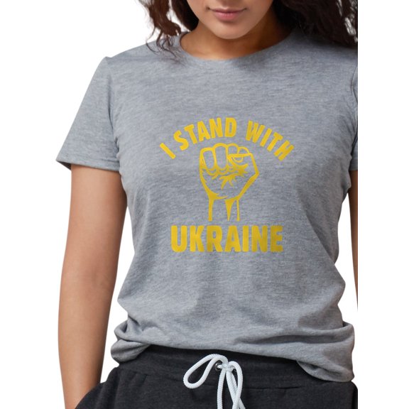 CafePress - I Stand With Ukraine Womens Tri Blend T Shirt - Womens Tri-blend T-Shirt