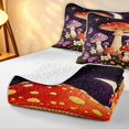 thumbnail image 4 of Homewish Lovely Botanical Mushrooms Quilt Full,Moon Stars Butterfly Full Bedspread Sets,Black Orange,Black Reversible,3 Pieces, 4 of 7