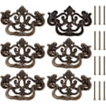 thumbnail image 1 of Paquete de 6 tiradores para cajones de cómoda, tiradores vintage de 4 pulgadas para armarios, pomos para armarios, tiradores estilo shabby chic, 1 of 5