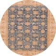 thumbnail image 1 of Ahgly Company Indoor Round Abstract Dark Almond Brown Oriental Area Rugs, 6' Round, 1 of 6