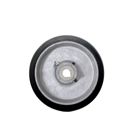 

10 x 3 Rubber Tread on Cast Iron Keyed Drive Wheel - 30mm Plain Bore with two 5/16 Set Screws - Service Caster Brand