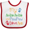 thumbnail image 3 of Inktastic Mawmaw and Pawpaw Love Me Boys or Girls Baby Bib, 3 of 4