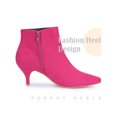 thumbnail image 3 of BLISSFUL STEP Women Pointed Toe Side Zip Stiletto Heels Ankle Boots Hot Pink 6.5, 3 of 5