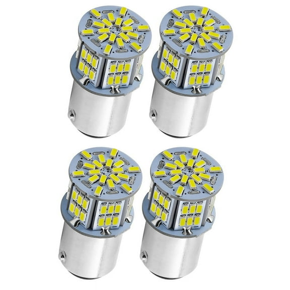 4x 1157 LED Bulb White 54SMD 1080 Lumens, 7528 2357 2057 LED Light Bulbs for Brake Tail Running Parking Backup Light