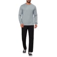 thumbnail image 2 of INSPIRE CHIC Men's Classic Solid Color Crew Neck Long Sleeve Soft Knit Pullover Sweater L Light Gray, 2 of 6