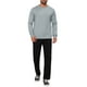 thumbnail image 2 of Suéter de punto suave de manga larga de cuello redondo clásico para hombre INSPIRE CHIC Edición color sólido M Gris claro, 2 of 6