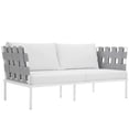 thumbnail image 7 of Modern Contemporary Urban Design Outdoor Patio Balcony Five PCS Sectional Sofa Set, White, Rattan, 7 of 7