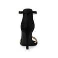 thumbnail image 2 of BLISSFUL STEP Women's Shoes Stiletto High Heels Ankle Strap Open Toe Faux Suede Sandals Black 7.5, 2 of 8