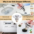 thumbnail image 4 of Pop-Up Sink Drain Stopper with Hair Catcher, Stainless Steel, Fits 1.1–1.5 Inch Drains, 4 of 7