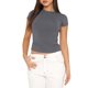 thumbnail image 1 of Mujeres Moda Salvaje Camisetas Color Sólido Cuello Redondo Manga Larga Camisas Primavera Otoño Slim Fit Streetwear Nituyy Color Sólido Cuello Redondo Manga Larga Bottoming Camisetas, 1 of 5