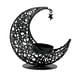 thumbnail image 1 of Candelabro de metal con forma de luna, candelabro decorativo islámico, candelabro para decoración de fiestas Negro con estrella, 1 of 9