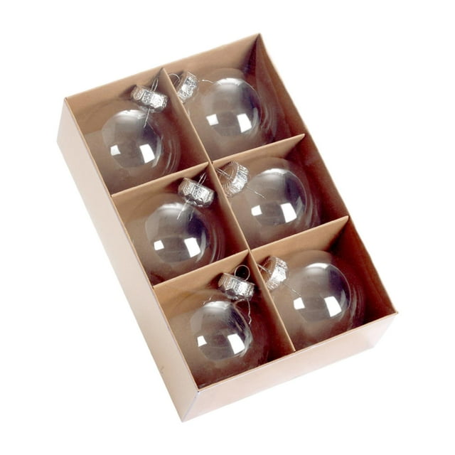 Bolas de Navidad transparentes, bolas transparentes para decoración, adornos rellenables, bolas para manualidades, fiestas, árboles de Navidad, 8 cm 6 piezas