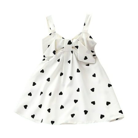 

QWERTYU Infant Baby Toddler Child Children Kids Summer Sundress Sleeveless Dresses Floral V Neck Dress for Girls 6M-5Y 80