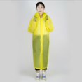 thumbnail image 3 of Chaqueta impermeable larga para hombre y mujer de EE. UU., impermeable con capucha y botones, impermeable de una pieza de EVA para exteriores,Rosa, 3 of 5