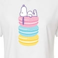 thumbnail image 3 of Peanuts - Snoopy Stacked Macarons - Juniors Cropped Cotton Blend T-Shirt, 3 of 6