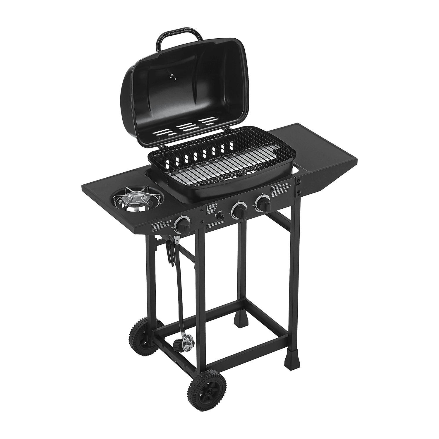 Demi Bonn 2 - Burner Propane Gas Grill - 24000 BTU, Side Burner, Stainless Steel, for Outdoor