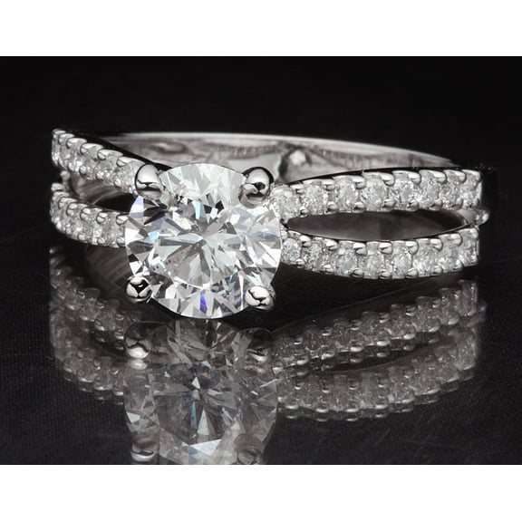 2.32 Carat Solitaire Brilliant Cut Natural Moissanite Engagement Bridal Rings Solid 14K White Gold Wedding Ring For Women