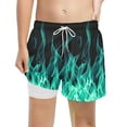 thumbnail image 4 of Gunia Kids Boys Sweatpants Solid Color Swim Trunks With Compression Liner Stretch Shorts Trousers Comfortable Activewear,8 Years, 4 of 4