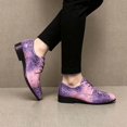 thumbnail image 4 of Men's Blue Galaxy Cracked Print Oxford Shoes Low Heel Shiny Lace Up Fashion Party Stage Formal Leather Shoes, 4 of 5
