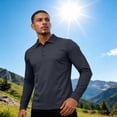 thumbnail image 4 of Jinhomg Men's Golf Polo Shirts Long Sleeve UPF 50+ Sun Protection Collar Shirts Lightweight Summer Casual Quick Dry Tee Shirts Dark Gray,XL, 4 of 6