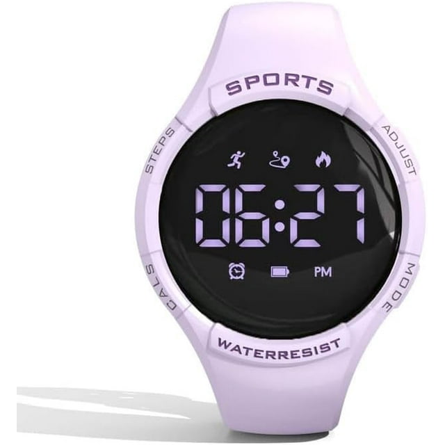 YOPTOP Fitness Watch (No Need App) Pedometer Watch for Calories Distance Step Counter for Walking Mens Womens Digital Watch Fitness Tracker Without Smartphone,purple,bracelet