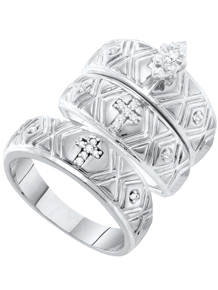 cross wedding ring sets