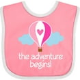 thumbnail image 3 of Inktastic The Adventure Begins Hot Air Balloon Girls Girls Baby Bib, 3 of 4