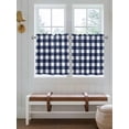 thumbnail image 7 of Half Window Curtains 24 Inches Long, Navy Blue Check Window Treatment Curtain Drapes, Farmhouse Buffalo Plaid Blue Short Curtains Tiers for Kitchen Over Sink, 27.5"x24", 2 Panels, 7 of 7