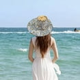thumbnail image 6 of Wxqbjtam 2 in 1 Bamboo Fan Foldable Sun Hat Floral Sunscreen Cap Portable Multifunctional blue flower, 6 of 9