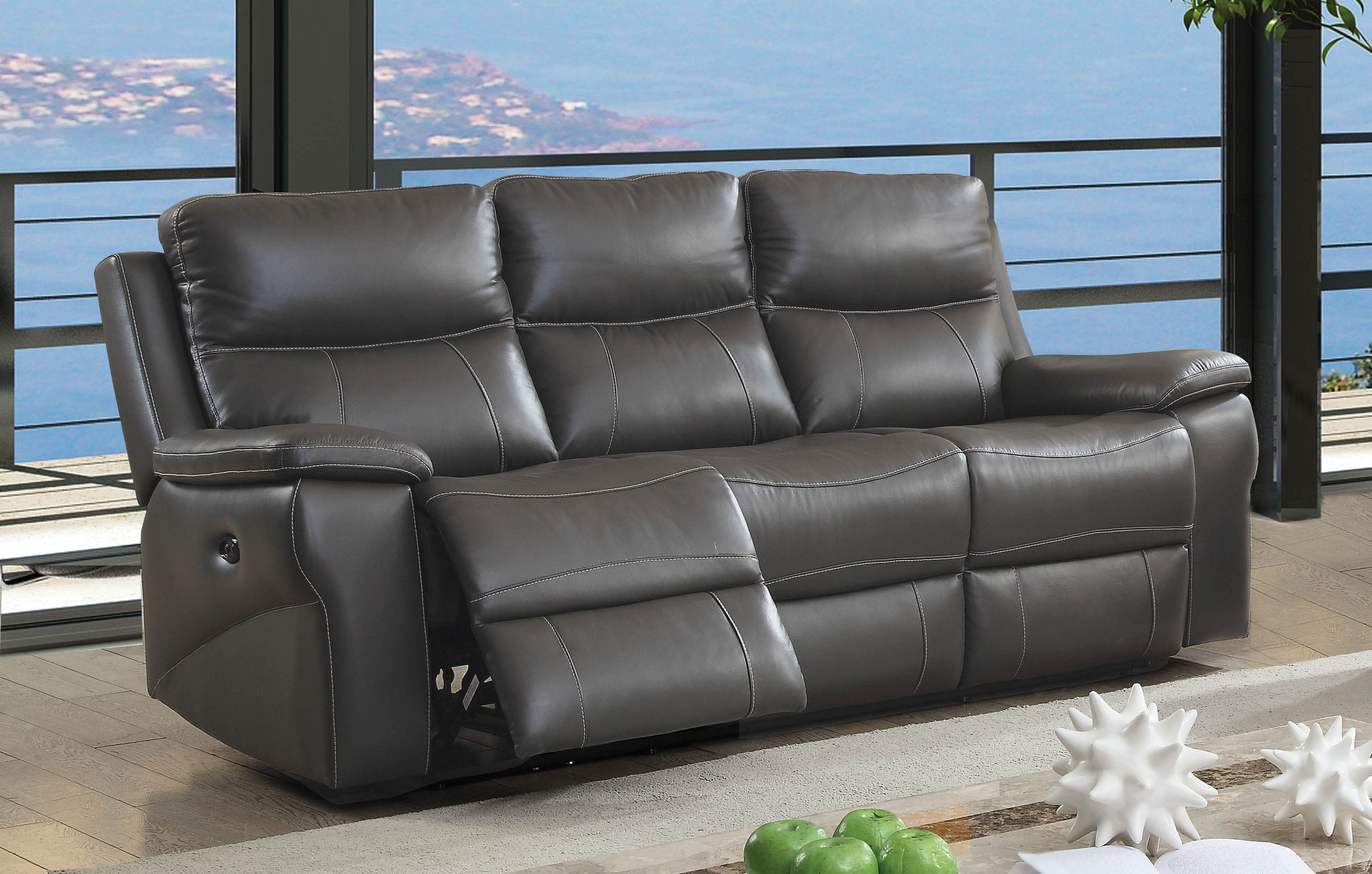 commodore leather power reclining sofa