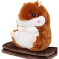 thumbnail image 1 of en 1 hermosa y linda almohada de hámster de peluche con manta de lana regalo súper divertido y dulce para niños y amigos Namotu MZQ-0476-1, 1 of 7