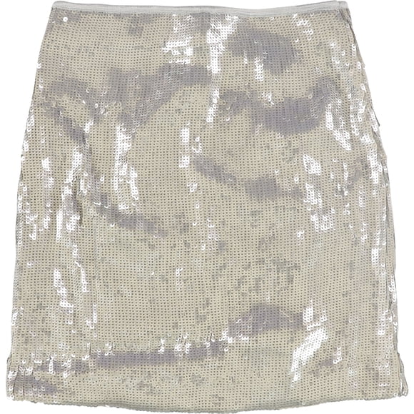 bar III Falda Midi de Lentejuelas para Mujer, Metálica, Pequeña