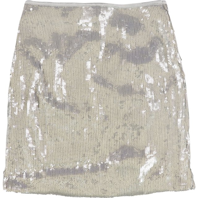 bar III Falda Midi de Lentejuelas para Mujer, Metálica, Pequeña