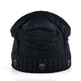thumbnail image 3 of Mens Skullies Winter Hat Beanies Knitted Wool Hip Hop Stocking Hat Plus Velvet Rasta Cap Skull Bonnet Hats For Men Blue, 3 of 5