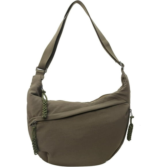shiyou-Crescent Bag for Women Men Nylon Crossbody Bags Multi-Pocket Sling Bag Roomy Hobo Bags Moon Bag Slouchy Dumpling Bag