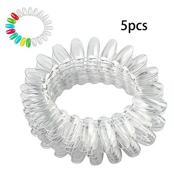 5Pcs False Nail Swatches Wheels, Acrylic Nail Art Polish Display Practice Tips Board, Color Sample Organizer for Manicure Salon & Home DIY
