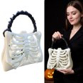 thumbnail image 3 of Bolso Calavera Halloween Esqueleto Impreso en 3D para Mujer (Luminoso) Blanco, 3 of 8