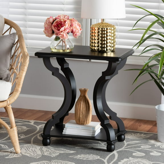 Baxton Studio Cianna Classic and Traditional Black Wood End Table