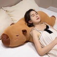 thumbnail image 2 of Almohada Grande de Peluche de Capibara de Grain Stablize, Extrablando, 70 cm/27.5 Pulgadas, para Dormir y Decoración del Hogar, 2 of 3