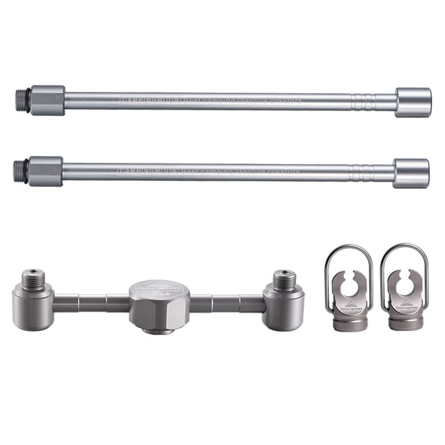 CAMPINGMOON Kit d'Adaptateur à Gaz Double Usage avec 2 Tubes d'Extension et 2 Pinces de Sécurité pour Camping, Randonnée et Utilisation Extérieure
