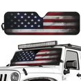 thumbnail image 2 of Uorisanigo Windshield Sunshade Sun Shade Sun Visor Mat Car Heat Shield for Rubicon Sahara TJ JK JKU 2 Door & 4 Door, UV Rays Blocker Keeps Car Cooler(American Flag), 2 of 7