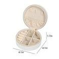 thumbnail image 3 of Holloyiver Travel Jewelry Box, Velvet Mini Jewelry Organizer, Small Jewelry Case for Girls Women, Jewelry Storage Box for Rings Earrings Necklace (Circular, 4.1x4.1x1.7Inch), 3 of 8