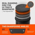 thumbnail image 3 of Pro Rolling Knife Sharpener™ - Sharpening Made Easy Kit with Removable Disc System Includes 4-Layer Diamond & EdgeBoost Ceramic (Black), 3 of 3