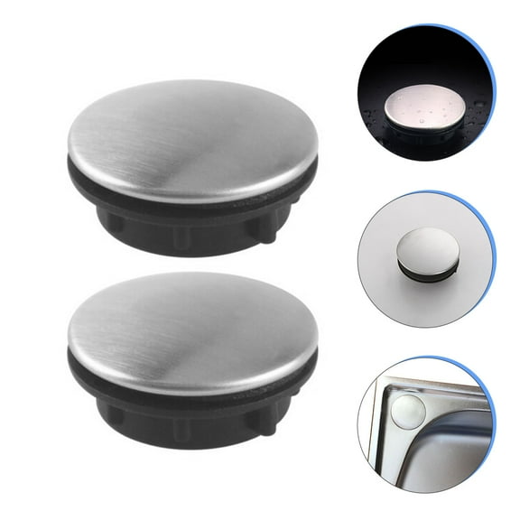 Soimiss 2pcs Sink Overflow Cover Stainless Steel Sealing for Kitchen Use