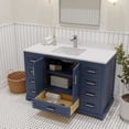 Ayna Decors Maya 48 in Navy Blue Bathroom Vanity Set with White Quartz ...
