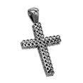 thumbnail image 2 of Luxurman Unique White Blue Black Natural 1.5 Ctw Diamonds Cross Pendant 10K Black Gold, 2 of 4